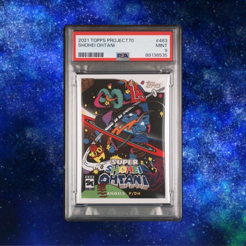 2021 TOPPS PROJECT 70 #483 SHOHEI OHTANI PSA 9 MINT MARIO GALAXY 🌠 LOS ANGELES