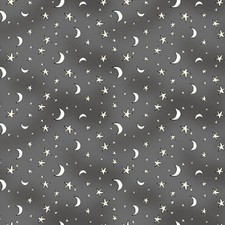 1/2 Yard - Halloween Parade  Dark Gray Night Sky by Anita Jeram for Clothworks