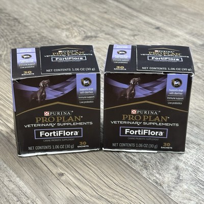 2X Purina Pro Plan Fortiflora Probiotics for Dogs 30 Sachets (60 Total) EXP 6/25