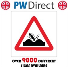 SIGN Crater Ahead Beware Pothole Damage Road Surface Highway Construction TR762P