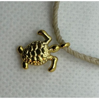 Puro Vida Gold Turtle Charm Anklet Bracelet Wax Cord Adjustable Beach Boho