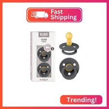 BIBS Pacifiers Colour Collection | Natural Rubber Baby Pacifier | Set of 2 BPA-F