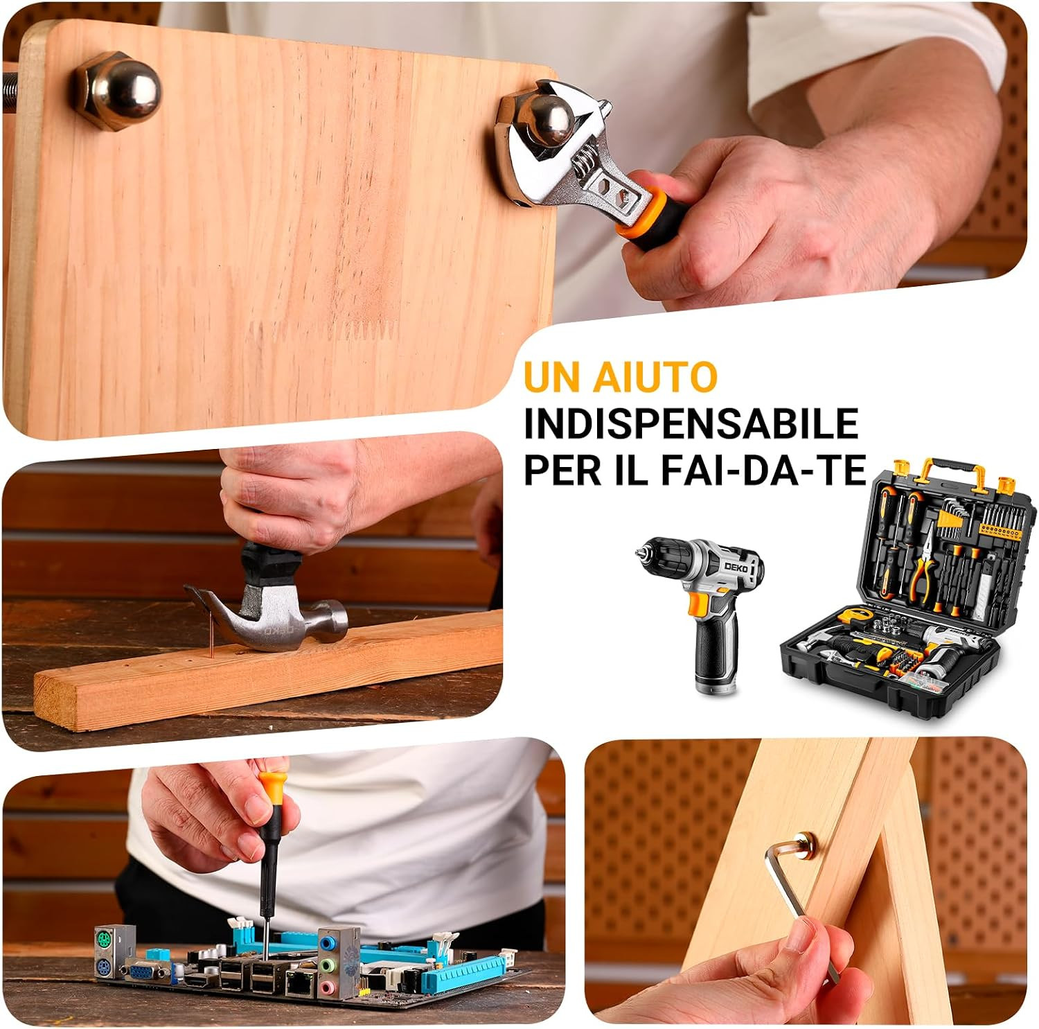 Cassetta Attrezzi Completa Con Trapano Avvitatore Batteria 8V, 126 Pezzi Valiget foto 3