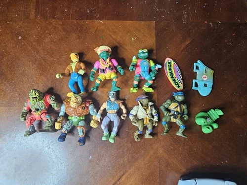Vintage TMNT Action Figure Lot with accessories one modern figure ninja turtles