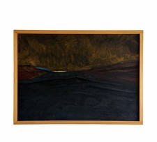 Original Impressionist Night Time Desert Landscape Painting 