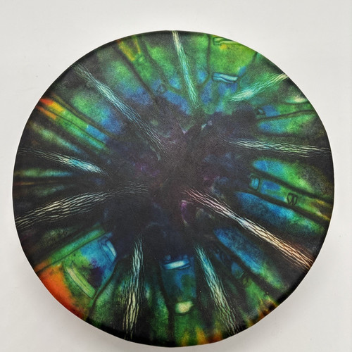 8.5 Tie Dyed Handmade Cowhide Shamanic Natural Frame Drum for Meditation, Ceremo