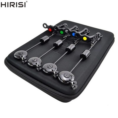 Hirisi LED Carp Fishing Swingers Drop Off Indicators 4 Colors Set Zipped Case