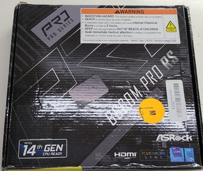 ASRock B660M Pro RS Intel B660 Series CPU (LGA1700) UNTESTED/PARTS REPAIRS
