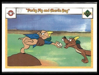 1990 Upper Deck Comic Ball #57 / 72 Porky Pig and Charlie Dog