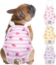 3 Pack Washable Female Dog Diaper Sanitary Pantie with Adjustable Suspend