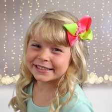 Girls 2 color Twist Chunky Hair Bows