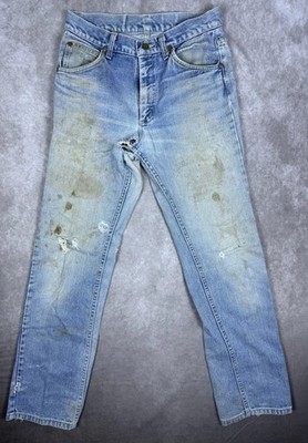 Vintage 80s Lee Riders Jeans 28x30 Talon Distressed Thrashed Grunge
