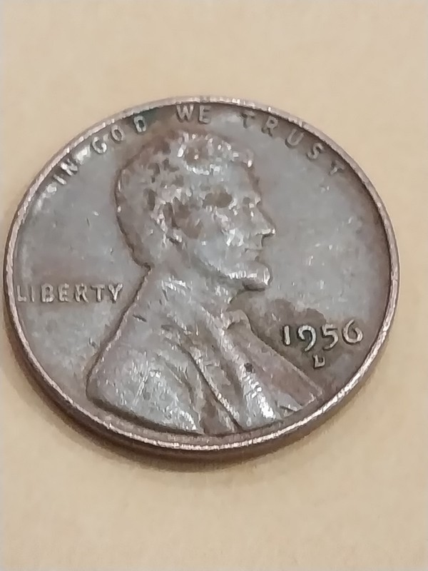 Penny 1956D Cut OFF D Rare Coin