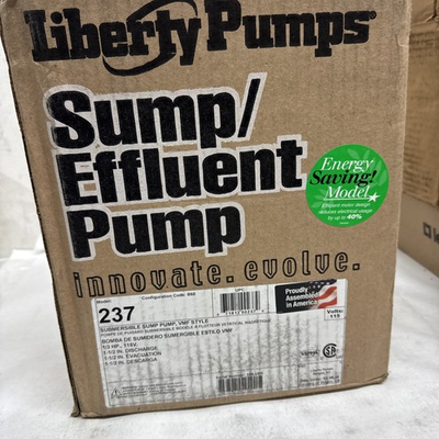 #ad LIBERTY PUMPS 237 Submersible Sump PumpHP 1 3115V60 Hz 56KD41 $202.49
