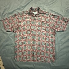 Vintage Cooke Street Honolulu Shirt Hawaiian Aloha Made in USA Geometric Mens L