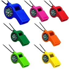 Whistle Compass 2 in 1 Function Whistles with Compass Combo Emergency Surviva...