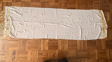 Cream Scarf Embroidered and Tasseled- New