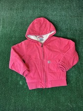 SZ XXS-CARHARTT YOUTH Hot Pink Small 4-5 CANVAS SHERPA LINED HOODED JACKET COAT