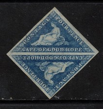 Cape Of Good Hope #19 (SG #13) Very Fine Mint Original Gum Hinged Pair *W Cert.