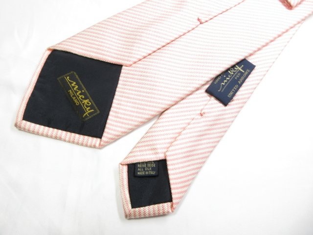 Nicky MILANO Men's Tie Silk Pink And Off-White Italy thumbnail 4