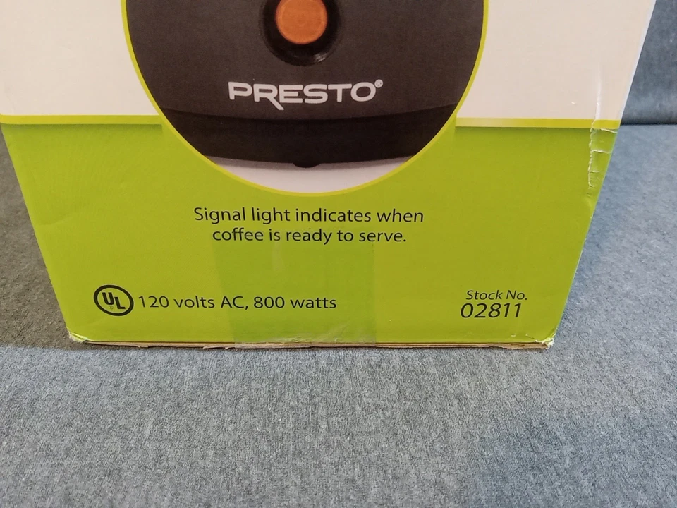 Presto Coffee Maker Silver Black 12 Cups Stainless Signal Light Manual 02811 - Image 3 of 4