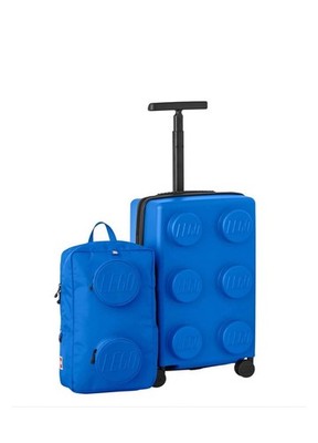  LEGO Kids 2-Piece Luggage Set Expandable Trolley & Backpack Travel Bag Blue