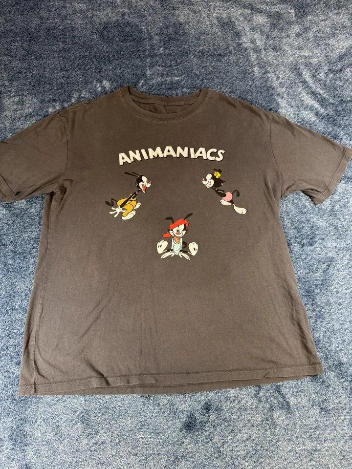 Camiseta Vintage Animaniacs 1997 Grande Gris Desteñido Foto 2 de 4