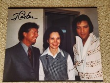 JIMMY CARTER ROSALYNN CARTER SIGNED AUTOGRAPHED ELVIS PRESLEY COLOR 11x14 PHOTO 