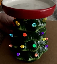 Mr. Christmas Holiday ceramic led tree candle pedestal NEW