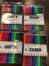 4X 10 - STAEDTLER 432 Ballpoint Pens - Assorted Ink - Medium point - New