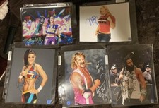 LOT (5) WRESTLING AUTOGRAPH 8X10 PHOTO ALL W/ COA DDP DIAMOND DALLAS BAYLEY WWE