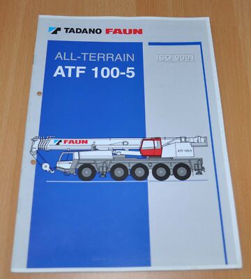 Tadano Faun All-Terrain ATF 100-5 Crane Truck Brochure Prospekt