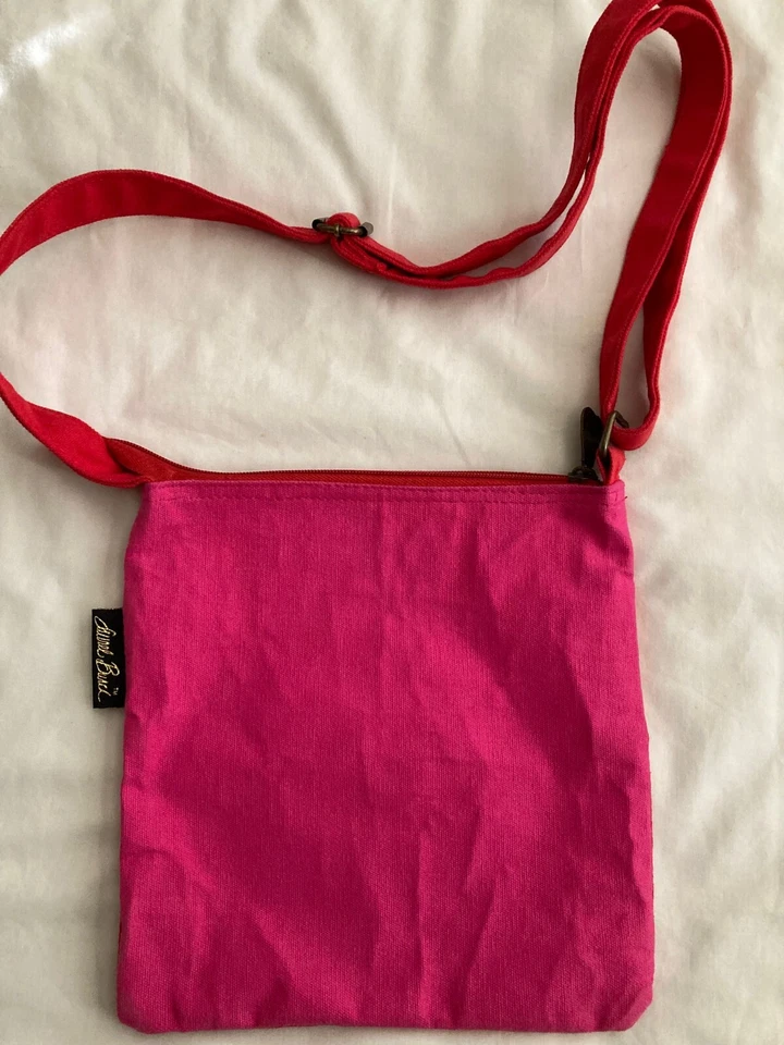 Bolso Bandolera Laurel Burch Cat Pequeño de Lona ROJO ROSA Foto 3 de 4