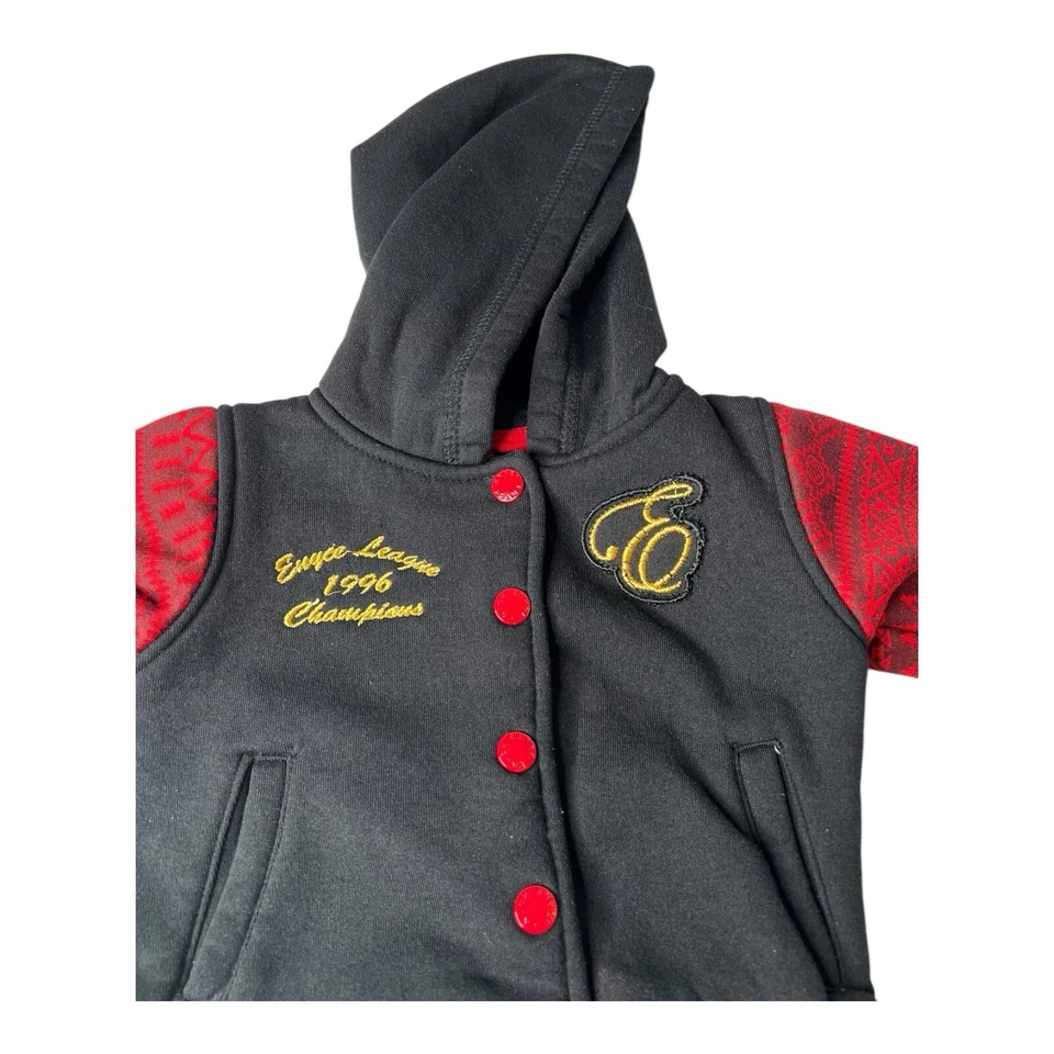 Enyce 90s Vintage Black/Red Hoodie Sz 18 M - Imagem 2 de 4