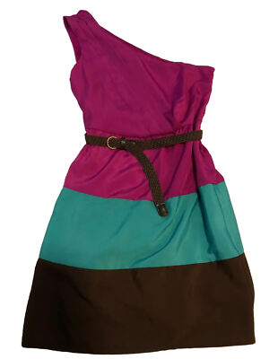 Lily Rose Women's - One Shoulder Dress - Size Medium - Fuchsia Teal Brown  Pink | eBay
