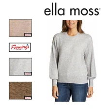 Ella Moss Ladies' Puff Sleeve Pullover Sweater Shirt  |C32