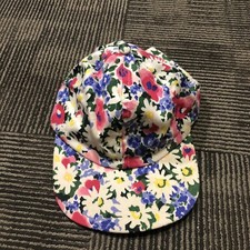 Paris Blues Womans Vintage Cap Floral Stretch Fit White Purple Pink Yellow