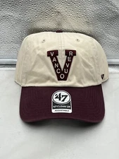 Vancouver Canucks NHL '47 Brand Throwback Clean Up Tan Two Tone Adjustable Hat