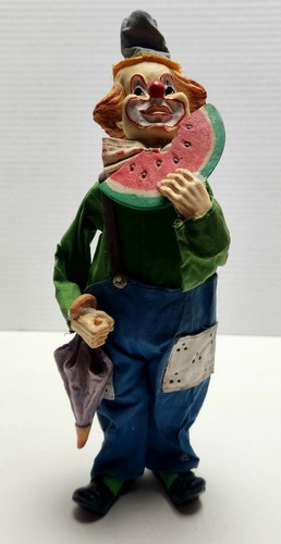 Vintage Handmade Clown Decor - Ceramic & Fabric Clothes Clown Decoration