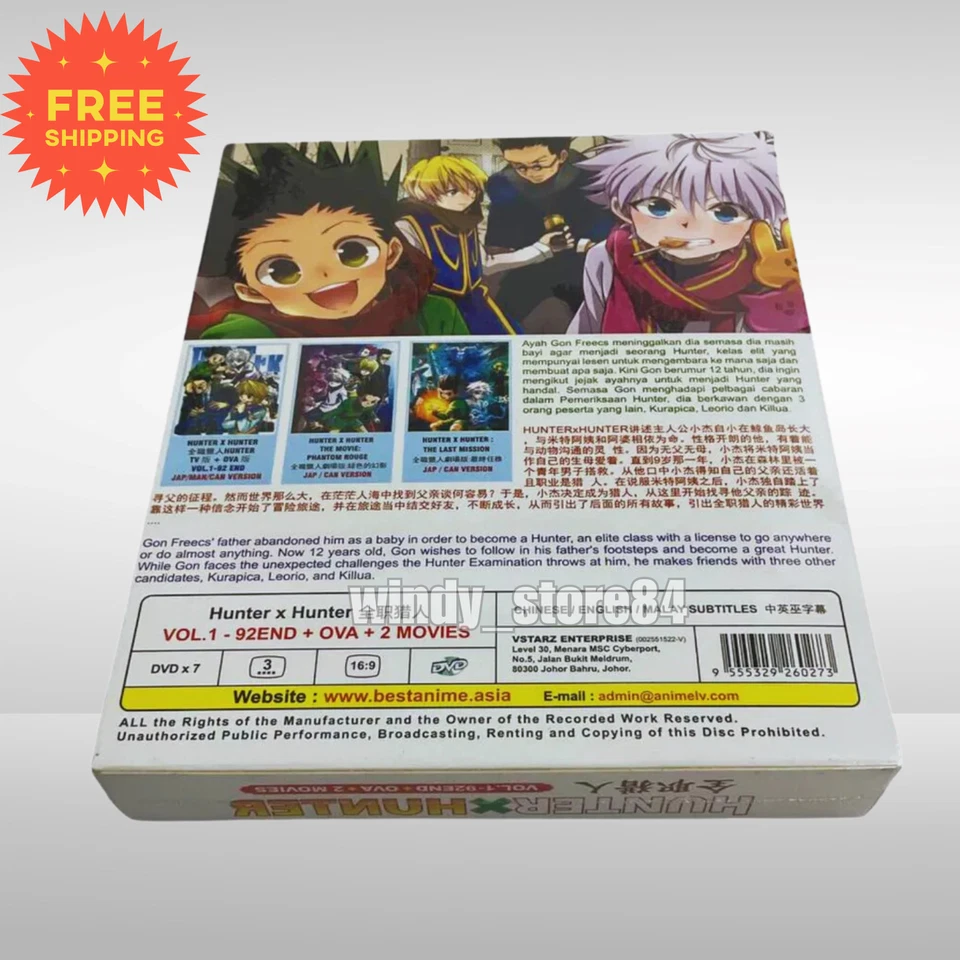 Hunter x Hunter 1999 Complete Anime DVD 92 Eps+OVA & 2 Movies  Box English Subs Foto 3 de 4