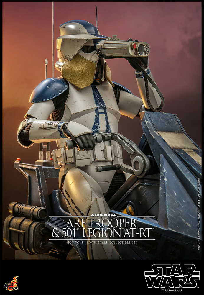 1/6 Star Wars Clone Wars ARF Trooper & 501st Legion AT-RT Set Hot