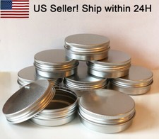 Aluminum Tin Screw Top Round Metal Container With Lid,Storage Jar Travel Tin can