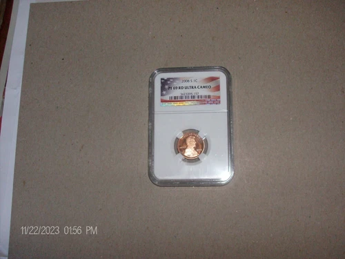 2008 Lincoln Penny Clad NGC PR69RD Ultra Cameo Flag Label