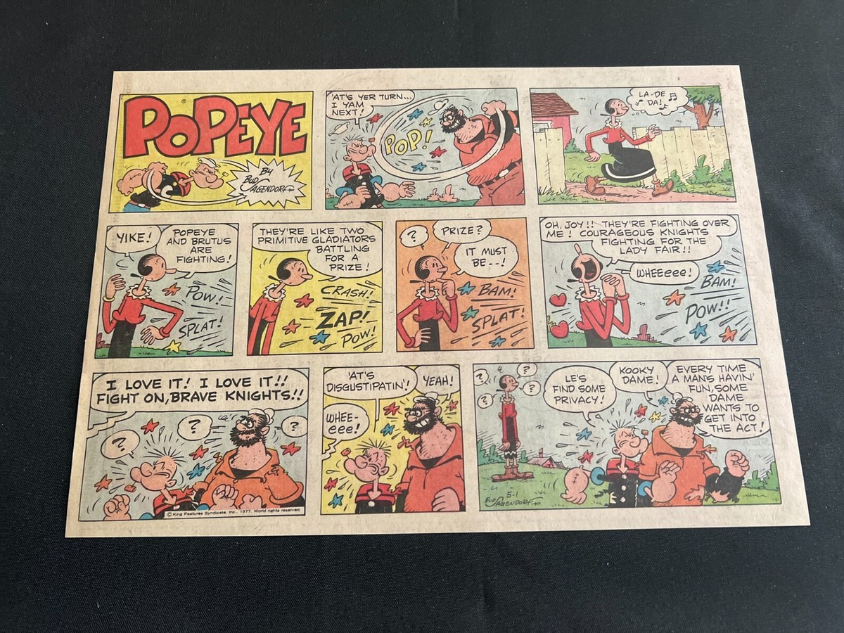 コミック「ポパイ」原作者Bud Sagendorfさんのサイン 1967年　原画 コミック「ポパイ」原作者Bud Sagendorfさんのサイン 1967年