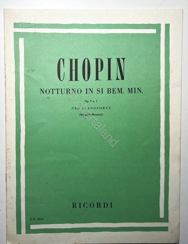 Spartiti - Chopin - Notturno in Si Bem. Min. Op.9 N. 1 per Pianoforte - 1957