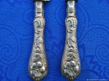 Antikes Set zum Servieren von Fleisch Anemonen Silber Frankreich Antique set for ser