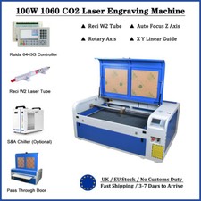 1060 100W CO2 Laser Engraver Cutter Machine Ruida 6445G Controller Reci W2 Tube