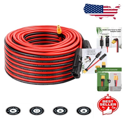 Durable 10AWG Solar Extension Cable with XT60 Adapter   Outdoor Adventure Ready