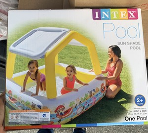 intex inflatable ocean scene sun shade kids swimming pool with canopy