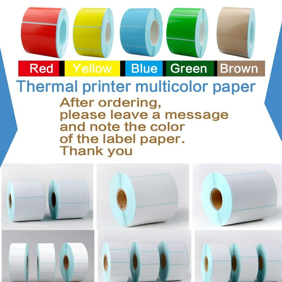 Thermal Label Print Tags Price Sheets Color Paper Blank Shipping Pack Label Lot - Image 2 of 3